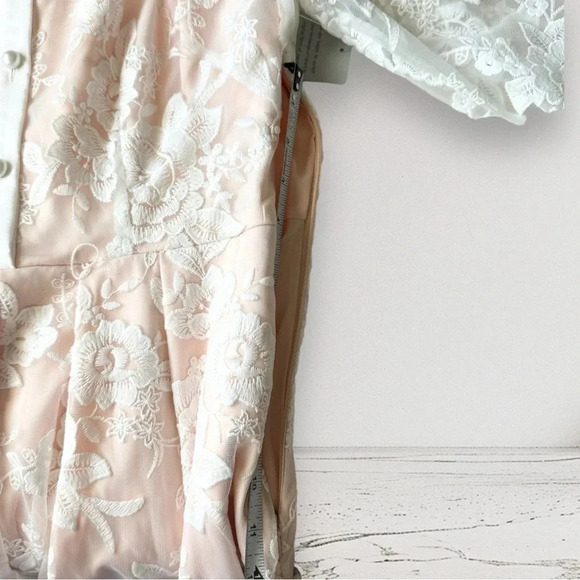 ELIZA J Fit & Flare All Over Floral Lace Dress  in White Size 2 - Picture 5 of 13